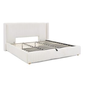 King Functional Vertical Striped Bed with Gas Lift Storage 25 King Functional Vertical Striped Bed with Gas Lift Storage