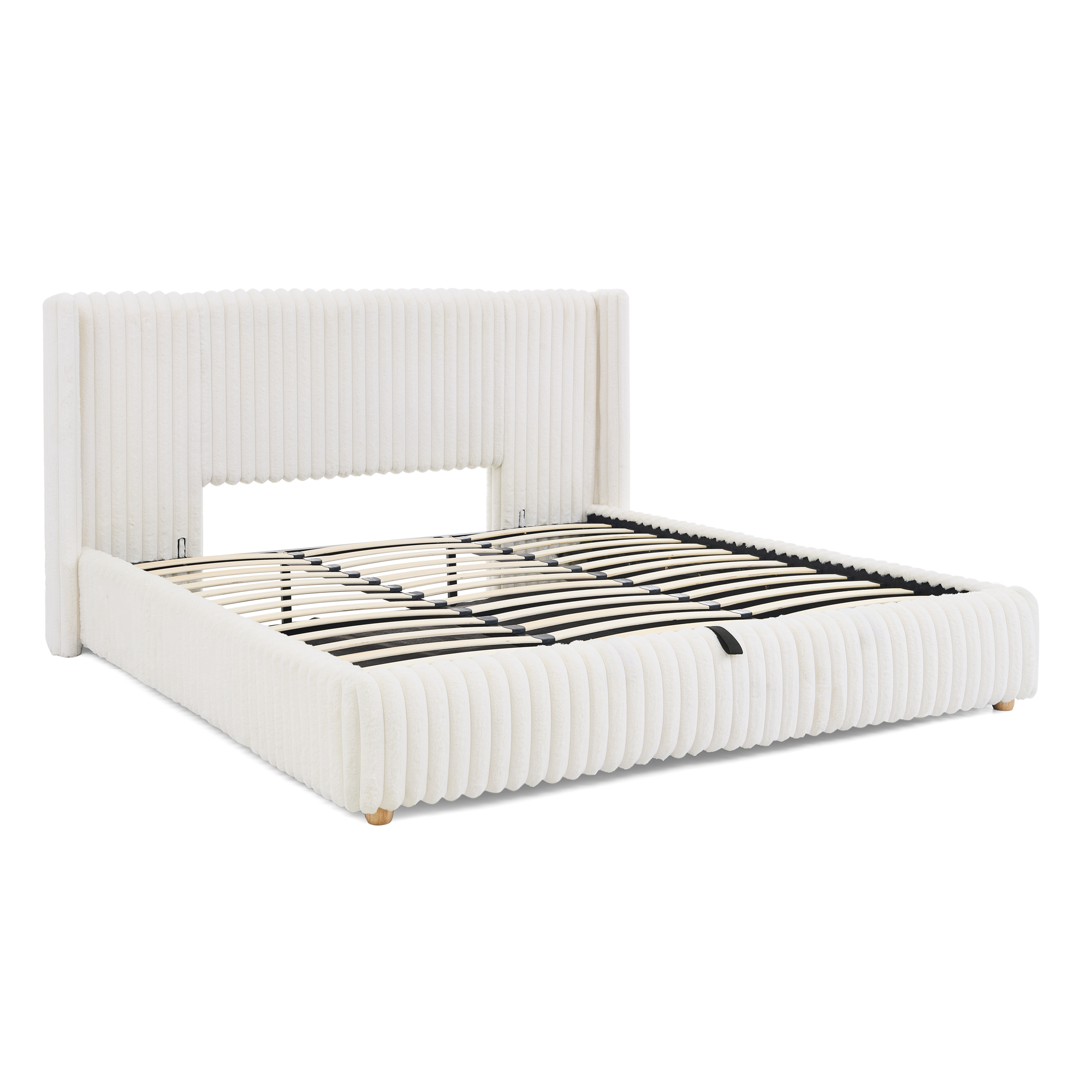 King Functional Vertical Striped Bed with Gas Lift Storage 12 King Functional Vertical Striped Bed with Gas Lift Storage