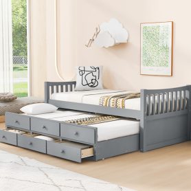 Daybed with Trundle and Drawers, Twin Size