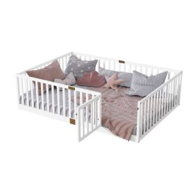 Full Size Floor Bed With High Fence Railings