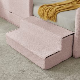 Twin Size Safe Cozy Multi-Functional Kids Bed with Guardrails and Storage