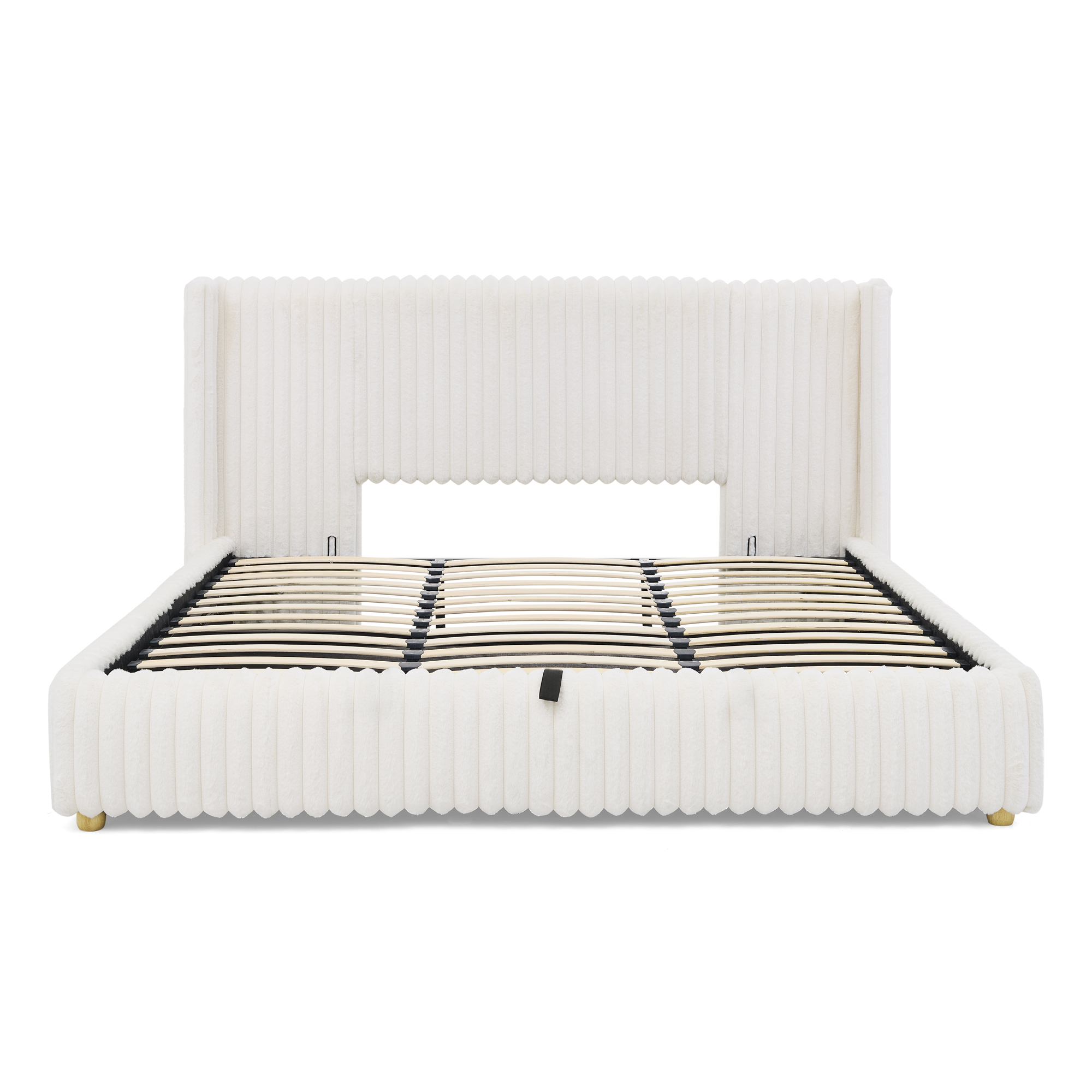 King Functional Vertical Striped Bed with Gas Lift Storage 11 King Functional Vertical Striped Bed with Gas Lift Storage