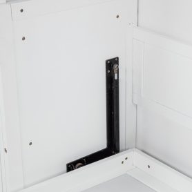 Queen Size Wood Vertical Murphy Bed with Desk, Gas Struts