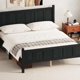 Queen Size Flat Panel Bed with Headboard & Footboard