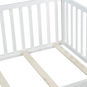 Full Size Floor Bed With High Fence Railings