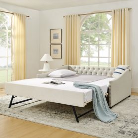 Full Size Daybed with USB Charging & Pull-out Extendable Bed