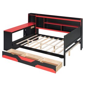 Full Size Gaming Daybed with Integrated Desk and Lights 41 Full Size Gaming Daybed with Integrated Desk and Lights