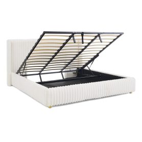 King Functional Vertical Striped Bed with Gas Lift Storage 27 King Functional Vertical Striped Bed with Gas Lift Storage
