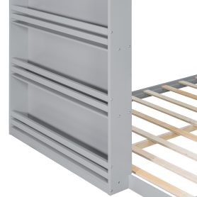 Twin over Full Bunk Bed with Shelf and LED 26 Twin over Full Bunk Bed with Shelf and LED