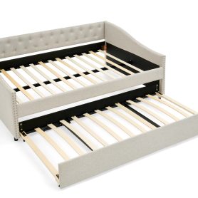 Full Size Daybed with USB Charging & Pull-out Extendable Bed