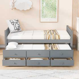 Daybed with Trundle and Drawers, Twin Size
