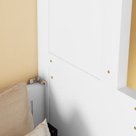 Queen Size Wood Vertical Murphy Bed with Desk, Gas Struts