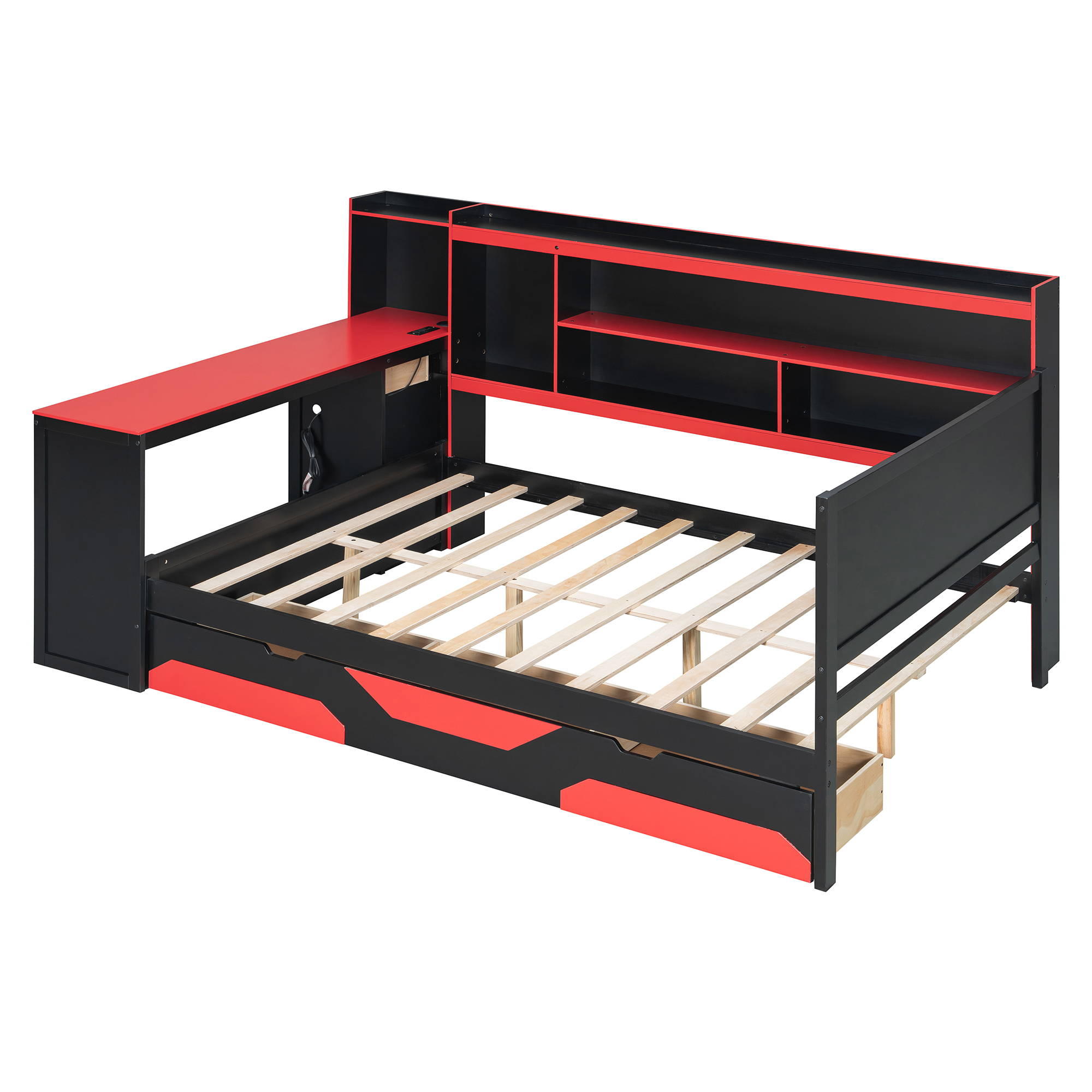 Full Size Gaming Daybed with Integrated Desk and Lights 3 Full Size Gaming Daybed with Integrated Desk and Lights