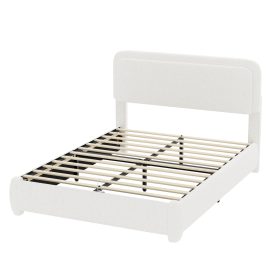 Boucle Queen Bed Frame with Adjustable Height Headboard 34 Boucle Queen Bed Frame with Adjustable Height Headboard