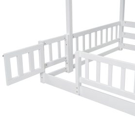 Pine Solid Wooden Bunk Bed with Slide, Storage Staircase and Safety Guardrails
