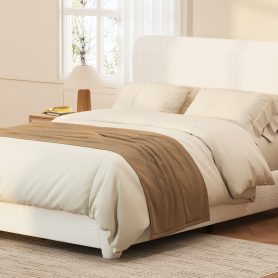 Boucle Full Bed Frame with Adjustable Height Headboard 41 Boucle Full Bed Frame with Adjustable Height Headboard