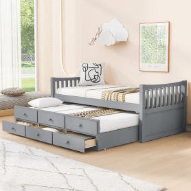 Daybed with Trundle and Drawers, Twin Size