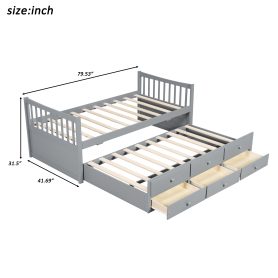 Daybed with Trundle and Drawers, Twin Size