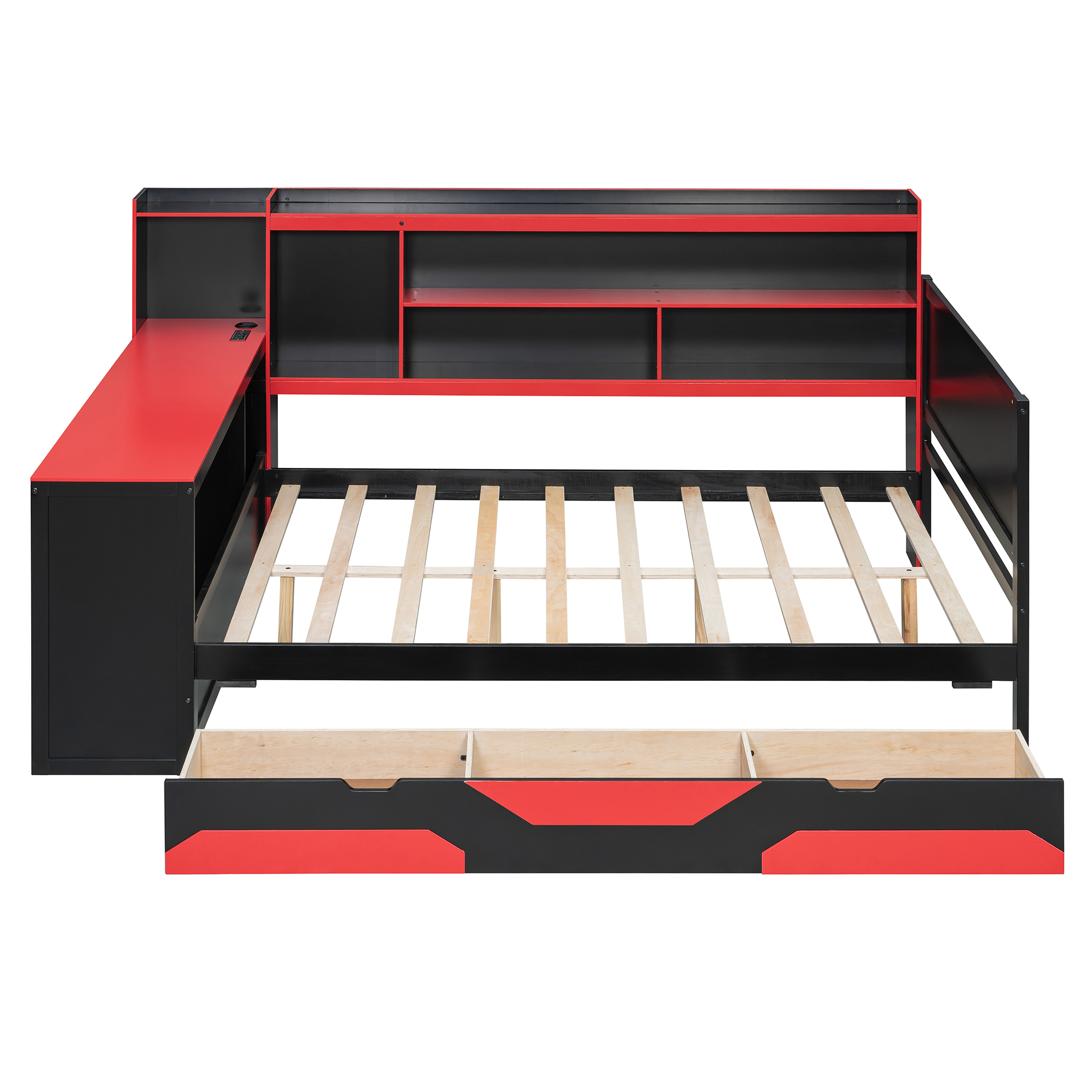 Full Size Gaming Daybed with Integrated Desk and Lights 22 Full Size Gaming Daybed with Integrated Desk and Lights