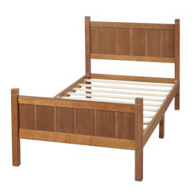 Twin Size Flat Panel Bed with Headboard & Footboard