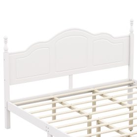 King Size Platform Bed Frame with Retro Wave Headboard