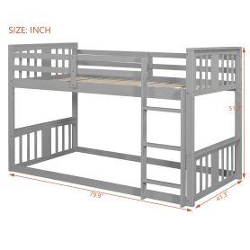 Twin Over Twin Bunk Bed with Ladder