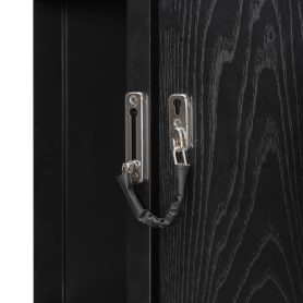 Queen Murphy Bed with Storage & Lights, Hidden Fold-Out Legs, Oak Veneer Finish, Built-in Shelves & Cabinets