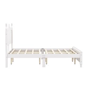 King Size Platform Bed Frame with Retro Wave Headboard