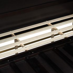 Murphy Queen Bed With Frosted Glass Doors Design, Fake Drawers, Metal Legs