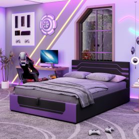 Modern Queen Size Hydraulic Storage Gaming Bed Frame