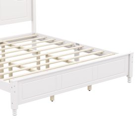 King Size Platform Bed Frame with Retro Wave Headboard