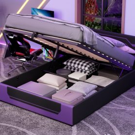 Modern Queen Size Hydraulic Storage Gaming Bed Frame