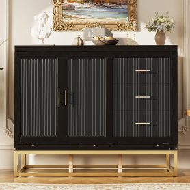 Murphy Queen Bed With Frosted Glass Doors Design, Fake Drawers, Metal Legs