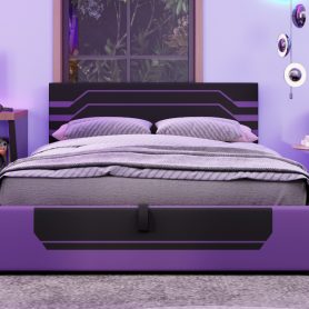 Modern Queen Size Hydraulic Storage Gaming Bed Frame