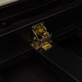 Murphy Queen Bed With Frosted Glass Doors Design, Fake Drawers, Metal Legs