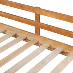 Twin Size Loft Bed Wood Bed With Two Storage Boxes