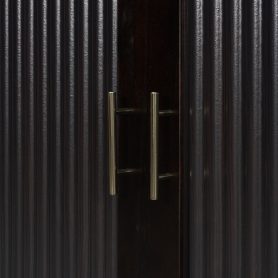 Murphy Queen Bed With Frosted Glass Doors Design, Fake Drawers, Metal Legs