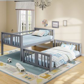 Twin Over Twin Bunk Bed with Ladder