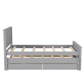 Twin Size Platform Bed with Trundle and Drawers