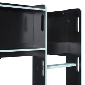 Full Size Gaming Loft Bed with Integrated Desk, Lights and Built-in Charging Station