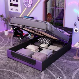 Modern Queen Size Hydraulic Storage Gaming Bed Frame