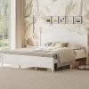 King Size Platform Bed Frame with Retro Wave Headboard