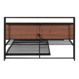 Queen Size Metal Platform Bed Frame with Trundle, USB Ports and Slat Support 21 Queen Size Metal Platform Bed Frame with Trundle, USB Ports and Slat Support