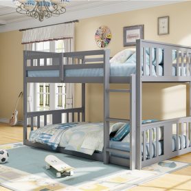 Twin Over Twin Bunk Bed with Ladder