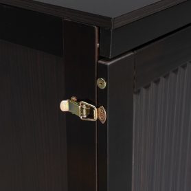 Murphy Queen Bed With Frosted Glass Doors Design, Fake Drawers, Metal Legs