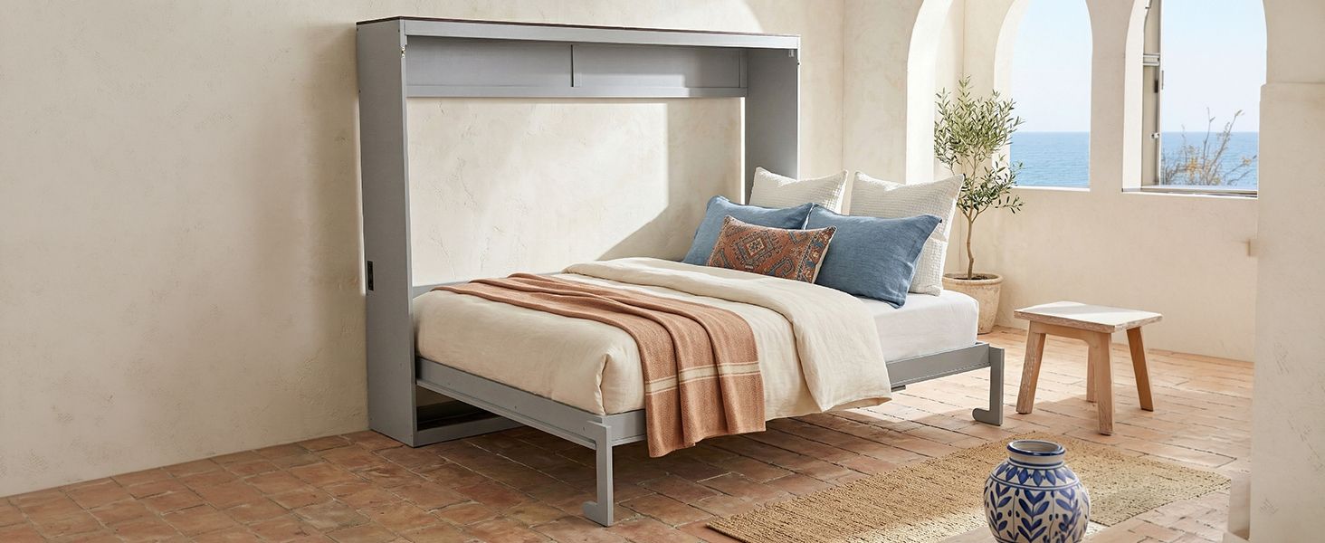 Queen Size Murphy Bed Wall Bed & USB 6 Queen Size Murphy Bed Wall Bed & USB