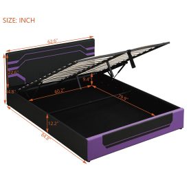 Modern Queen Size Hydraulic Storage Gaming Bed Frame