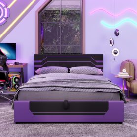 Modern Queen Size Hydraulic Storage Gaming Bed Frame