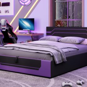 Modern Queen Size Hydraulic Storage Gaming Bed Frame
