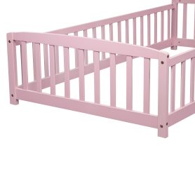 Twin Size Floor Fence Bed with Central Entrance 42 Twin Size Floor Fence Bed with Central Entrance